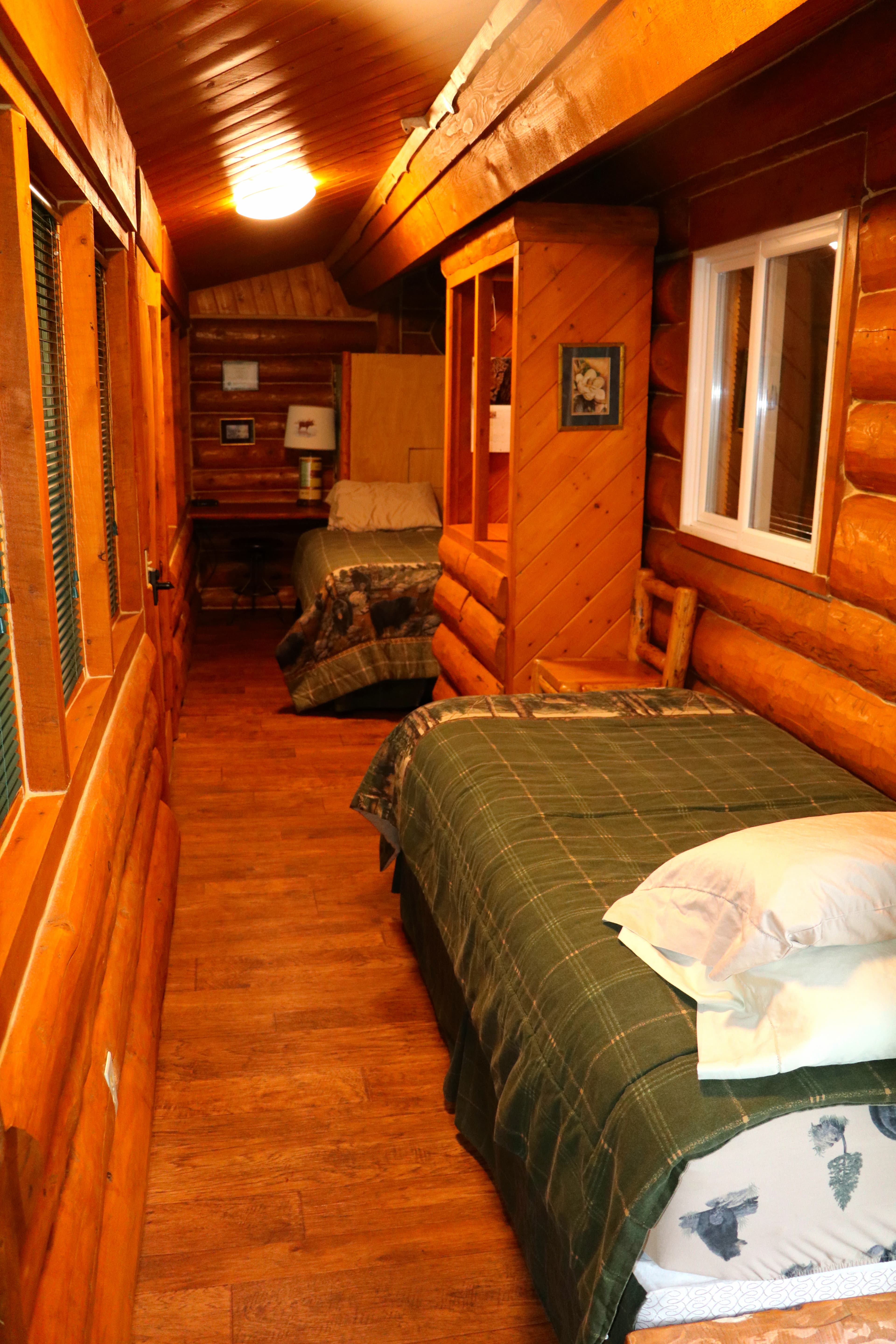 Two twin beds in entry room